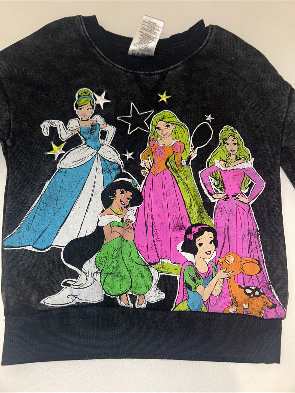 Disney Black Girls Sweatshirt with Colorful Princesses